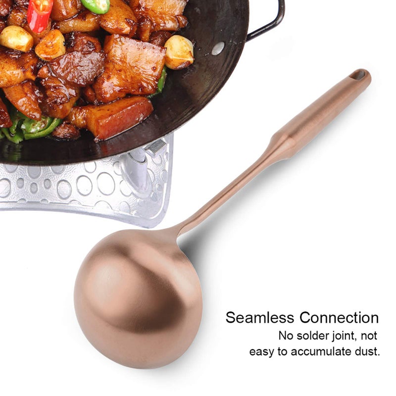 Aramox Stainless Steel Kitchen Ladle, Rose Gold Soup Spoon Turner, Heat-Resistant Handle, Large Cooking Utensil - Image 3